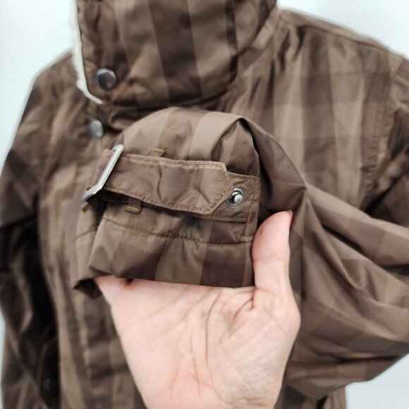 BURTON Dutchess Insulated Brown Tone On Tone Plaid Snowboard Jacket M - Picture 6 of 16